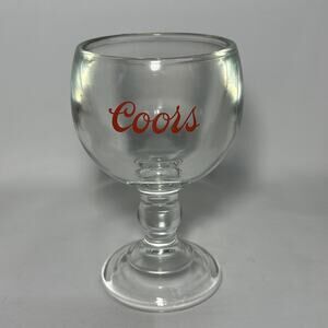 Vintage Coors Beer Heavy (2.5 Lbs) glass goblet Man Cave Barware 7.5x4.5” 16 oz